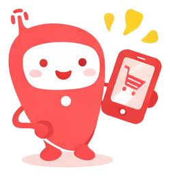 スマートフォンで情報を発信するアイシティキャラクター